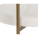 Gia 38 X 18 inch Clear / White / Antique Brass Coffee Table